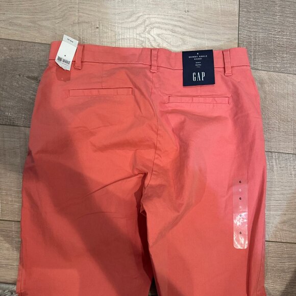 GAP WOMENS SKINNY ANKLE KHAKI PINK PANTS MID RISE NEW SIZE 6 - Picture 10 of 12